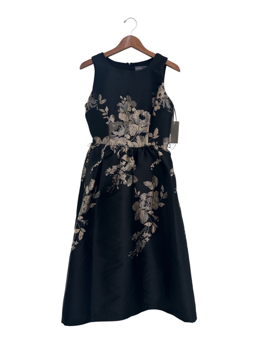 NWT Donna Rico Metallic Jacquard Sleeveless Fit & Flare Dress New with tags